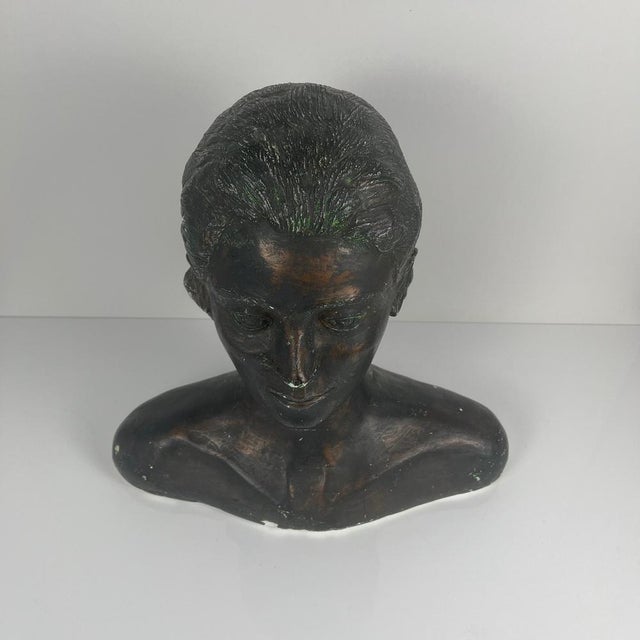 Neoclassical Style Plaster Bust of a Woman by M. Mongey, 20th Century For Sale - Image 10 of 17