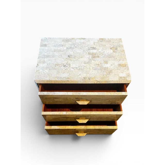 1970s Maitland-Smith Tessellated Stone Nightstands (A Pair) For Sale - Image 10 of 13