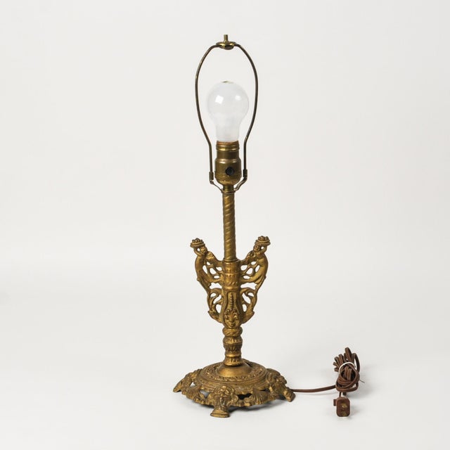 Antique Cherub Table Lamp With Handmade Limpet Shell Lampshade in the Style of Richard Hoosin For Sale - Image 9 of 14