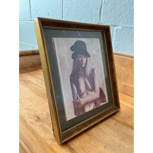 1970s 1970s Bohemian Glamour Portrait Photograph in Gilt Frame, Vintage Studio Nude For Sale - Image 5 of 7