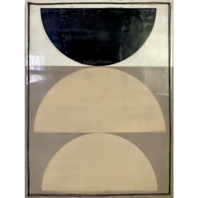 Nine 12x9 cradled wood panels make up this encaustic mixed media art piece. In the photo they are hanging spaced...