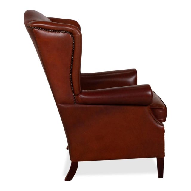 Vintage Chesterfield Cognac Leather Armchair For Sale - Image 10 of 14