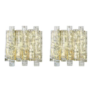 Large Murano Glass Wall Sconces by Doria, Germany, 1960s, Set of 2 For Sale