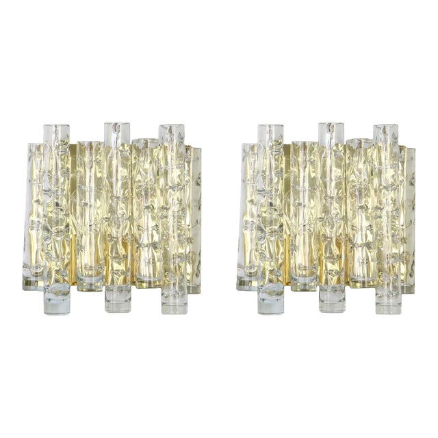 Large Murano Glass Wall Sconces by Doria, Germany, 1960s, Set of 2 For Sale