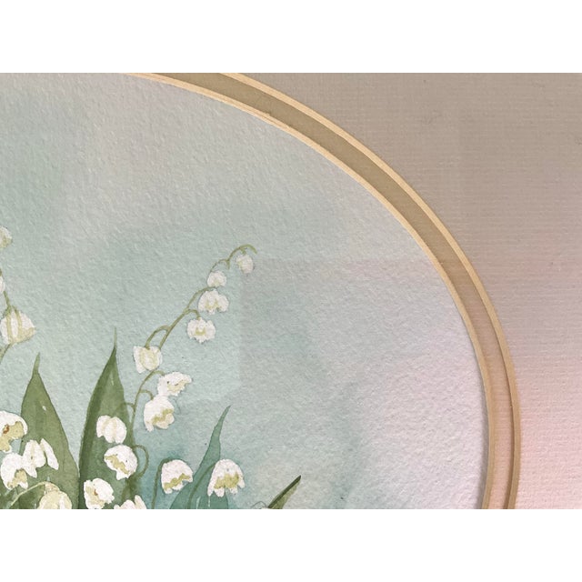 1980s Watercolor-“Lily of the Valley”- By Jean Thatcher For Sale - Image 6 of 8