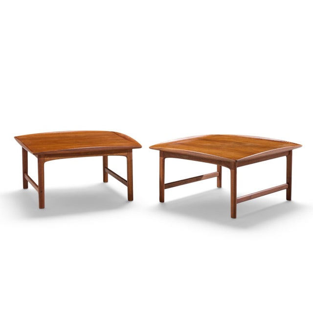 Mid-Century Modern Folke Ohlsson for Dux Mid Century Swedish Teak Side End Tables - Pair For Sale - Image 3 of 12
