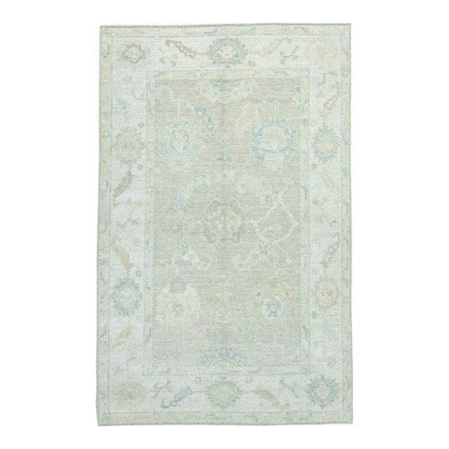 Turkish Oushak Rug 3'11" x 6'2" #19404 For Sale