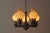 Mid-Century Modern Chandelier in Wood with White Glasses in the Shape of an Onion from Vikrka, Denmark, 1960s For Sale - Image 3 of 18