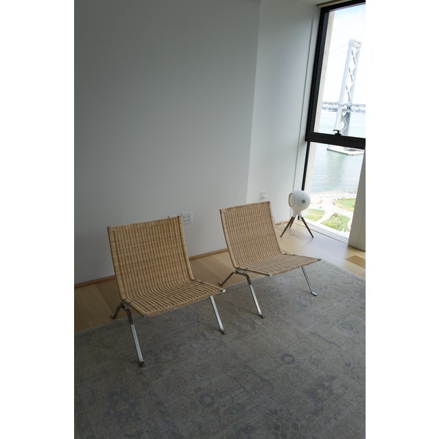 Beige Poul Kjaerholm Pk22 Easy Chair in Wicker For Sale - Image 8 of 10