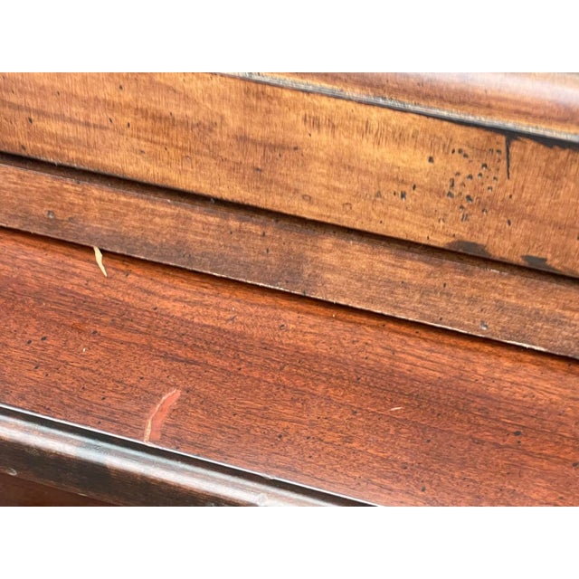 Vintage Bubble Glass Georgian Style Mahogany Breakfront For Sale - Image 9 of 9