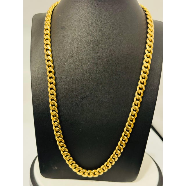 for those in search of high-quality, authentic gold jewelry, this Vintage 14 Kt Yellow Gold Miami Cuban link chain is a...