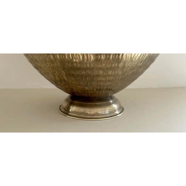 Late 20th Century Vintage Hammered Brass Vase For Sale - Image 5 of 6