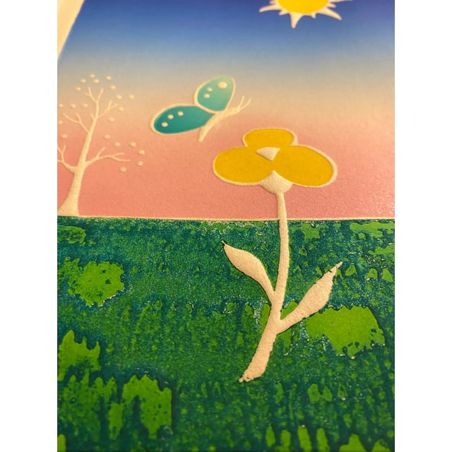 1980s Misha Moracha First Flower Embossed Etching For Sale - Image 4 of 5