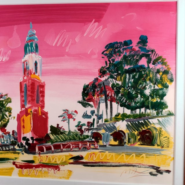 Peter Max "Balboa Park" Hand Signed Limited Edition 40/150 Gilded Framed Lithograph Excellent 1990 Print Ready to Display For Sale - Image 4 of 9