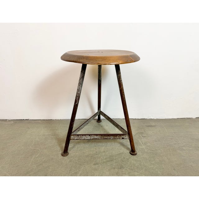 Industrial Grey Workshop Stool, 1960s For Sale - Image 13 of 18