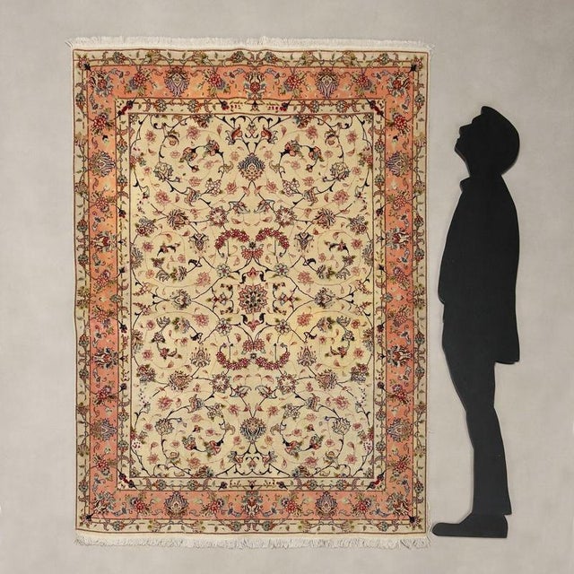 Tabriz rug 60 ray in cotton, silk and wool, knot-extra fine, hand made. This piece is attributed to the mentioned...