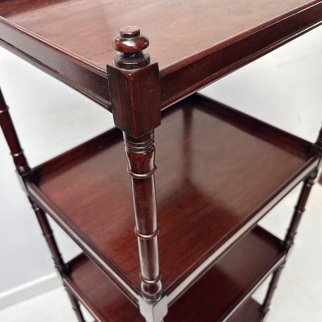 Wood Late 19th Century Regency Mahogany 4 Shelf Etagere For Sale - Image 7 of 10