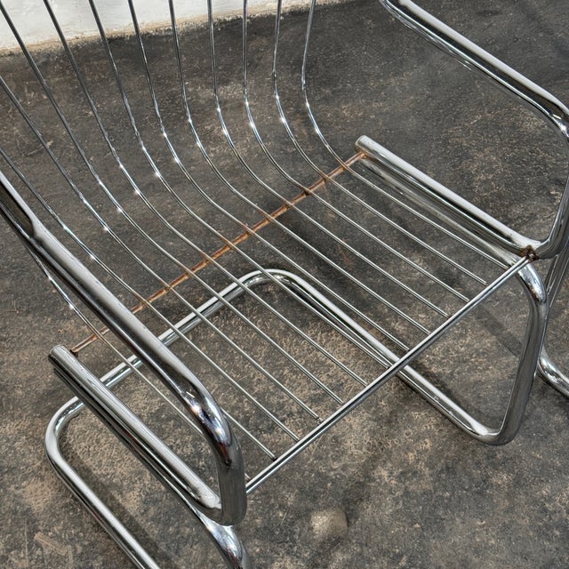 Cantilever Dining Chairs in the style of Gastone Rinaldi, 1980s, Set of 4 For Sale - Image 10 of 12