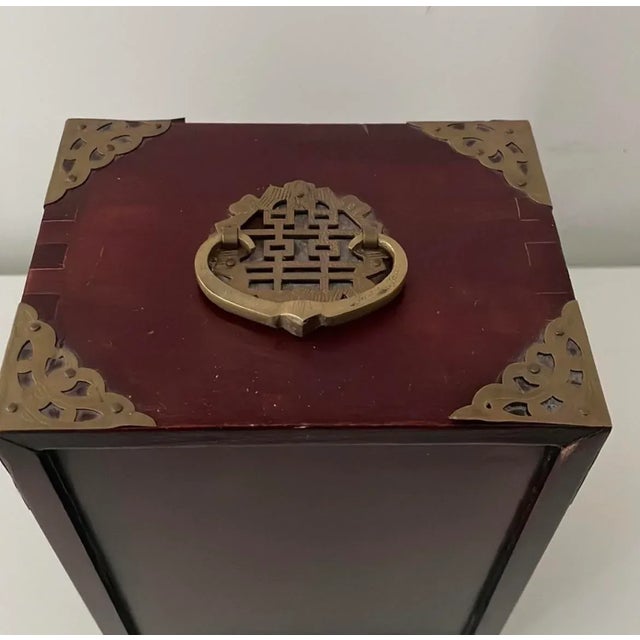 Wood Vintage Chinese Rosewood Jewelry Box For Sale - Image 7 of 13