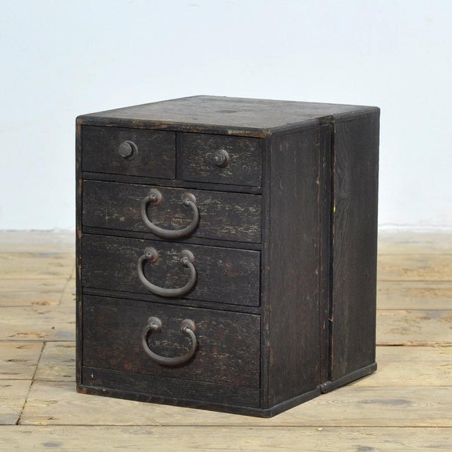Black Small Japanese Chest of Drawers, 1900 For Sale - Image 8 of 8