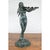 A lost wax cast bronze fountain depicting a sea nymph holding a shell, standing next to a turtle. Created with the...
