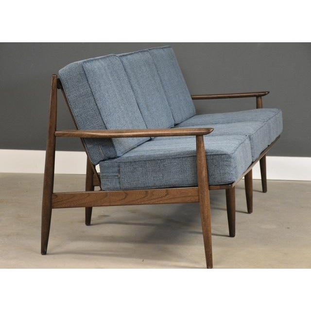 1960s Mid Century Modern Blue Sofa by Baumritter For Sale - Image 5 of 12