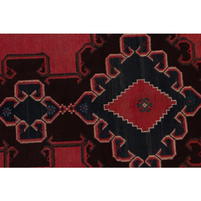 1950s 1950s Vintage Baluch Afghan Runner in Red, Blue & Brown Patterns by Rug & Kilim For Sale - Image 5 of 8