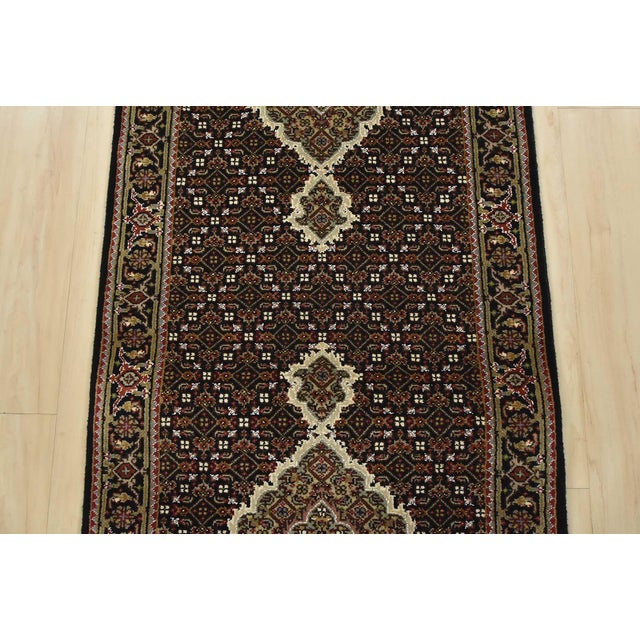 2020s Tabriz Mahi Runner 2’8” X 14’3” Black Wool Traditional Hand-Knotted Rug For Sale - Image 5 of 13