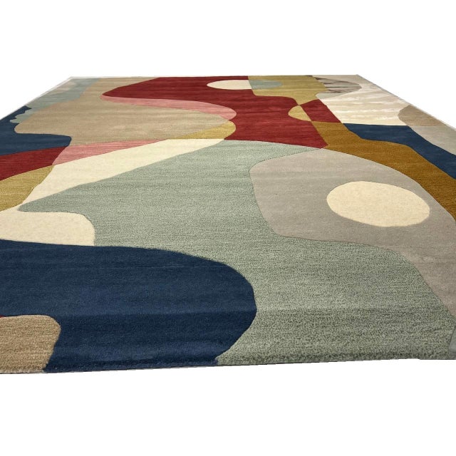 Pasargad DC Fine Hand Tufted Abstract Rug For Sale - Image 4 of 5