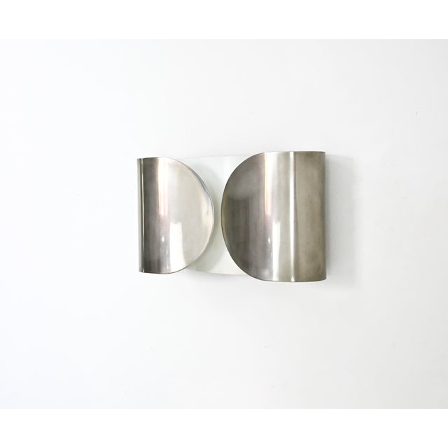 1960s Chrome Foglio Wall Lamp by Tobia and Afra Scarpa for Flos, 1960s For Sale - Image 5 of 12
