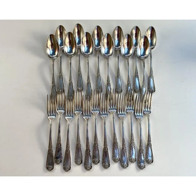 Vintage Silver Plate Utensils, France, 1950s, Set of 24 For Sale - Image 3 of 8