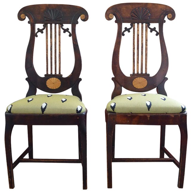 Pair of Antique Russian Empire Side Chairs For Sale