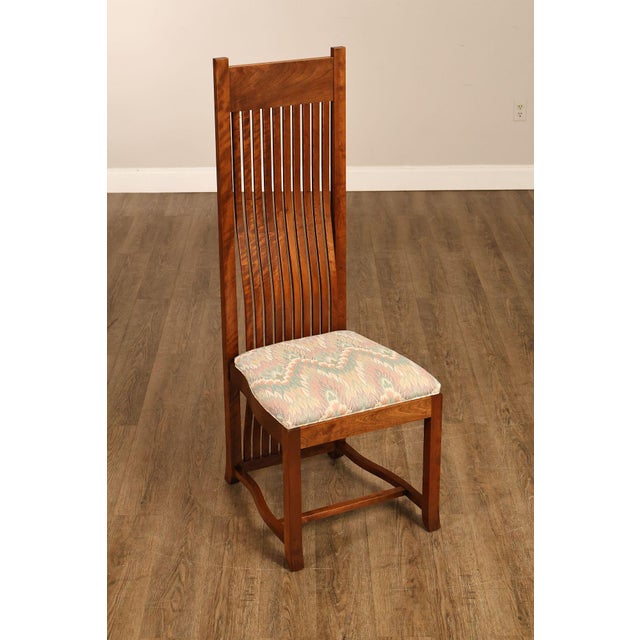 Mission Paul Downs Cabinetmakers Set of Four Highback Spindled Cherry Dining Chairs For Sale - Image 3 of 18
