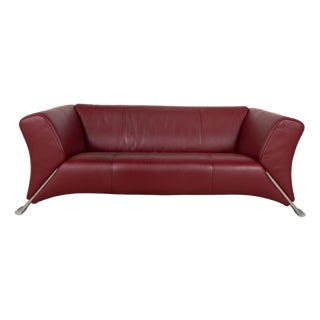 322 Leather Two-Seater Red Sofa by Rolf Benz For Sale