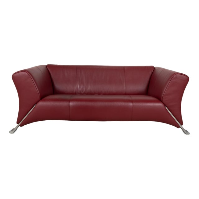 322 Leather Two-Seater Red Sofa by Rolf Benz For Sale