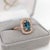 5.4Ct Blue Zircon Ring With Earth Mined Diamonds: Solid 14k Gold, Cushion 10x7mm, Size 6.75 For Sale In Columbus - Image 6 of 9