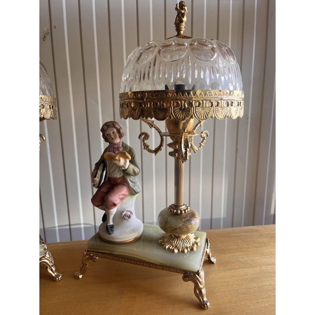 Metal 20th Century Ceramic Lamps, Set of 2 For Sale - Image 7 of 11