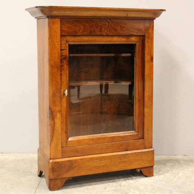 Antique Walnut Wall Display Cabinet For Sale - Image 11 of 11