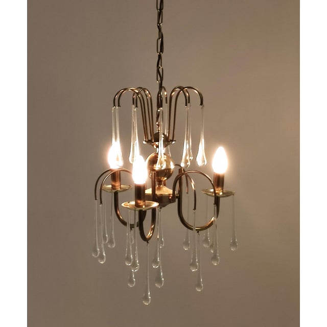 Vintage Italian Murano Glass Teardrop Chandelier from Venini, 1970s For Sale - Image 6 of 17