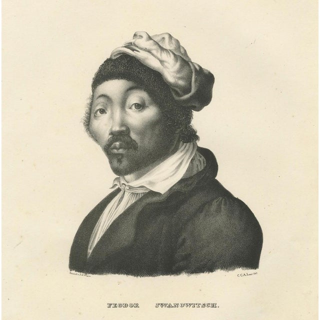 Karl Joseph Brodtmann, Portrait of Feodor Iwanowitsch, a Kalmyk, 1836, Print For Sale - Image 4 of 6