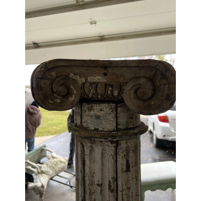 Antique Corninthean Wood Columns a Pair For Sale - Image 10 of 11