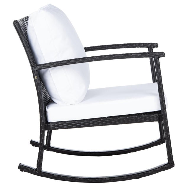 Daire Rocking Chair, Black/White Cushion For Sale - Image 9 of 11