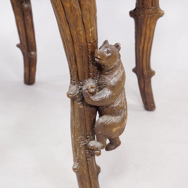 Antique Black Forest Carved Bear Chair, Brienz, Circa 1880s For Sale - Image 6 of 12