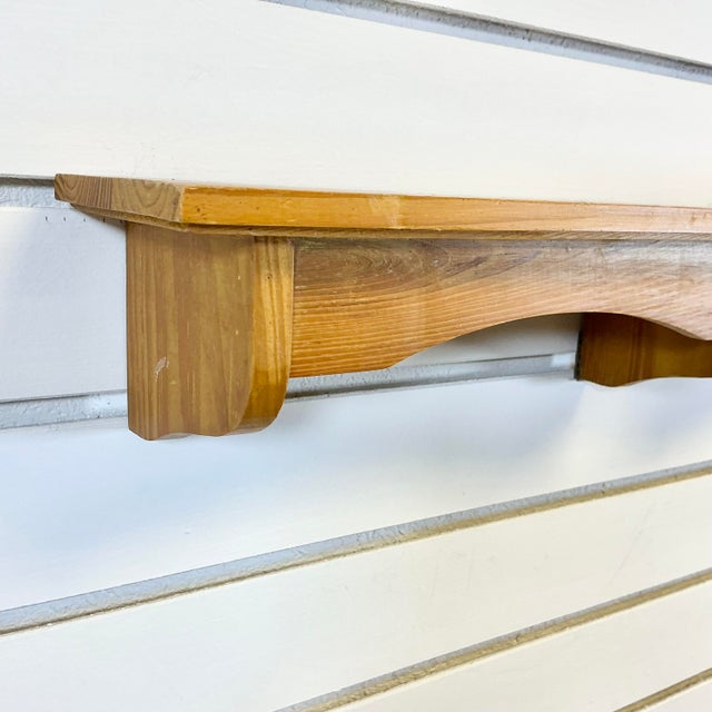 1980s Vintage Rustic Americana Farmhouse Pine Wall Shelves - A Pair For Sale - Image 11 of 15