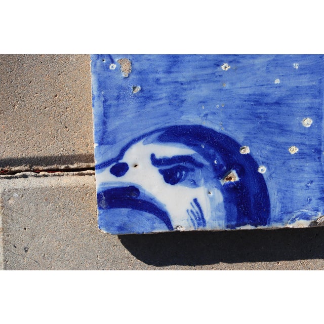 18th Century 18th Century Tile Depicting a Duck Head, Portuguese For Sale - Image 5 of 7