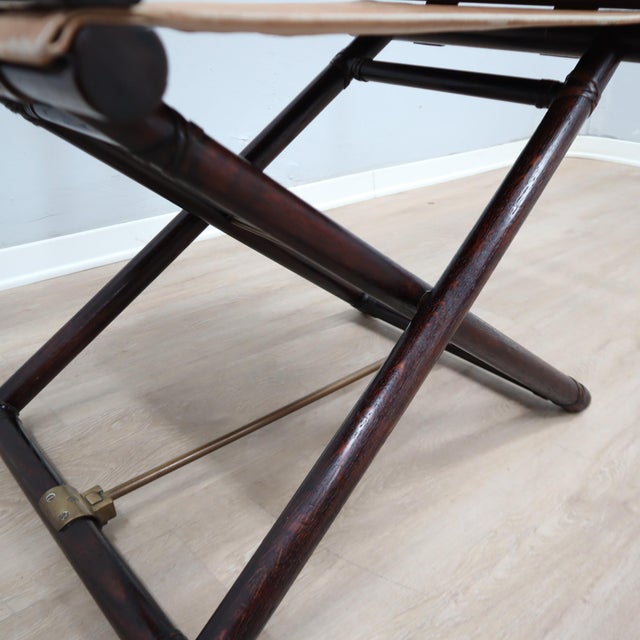 Vintage Bamboo and Leather Director's Chair from McGuire, 1950s For Sale - Image 12 of 15
