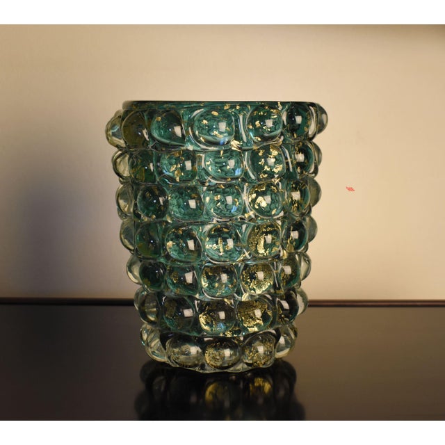 Turquoise Model Lenti Murano Glass Vase by Barovier & Toso, 1940s For Sale - Image 8 of 8