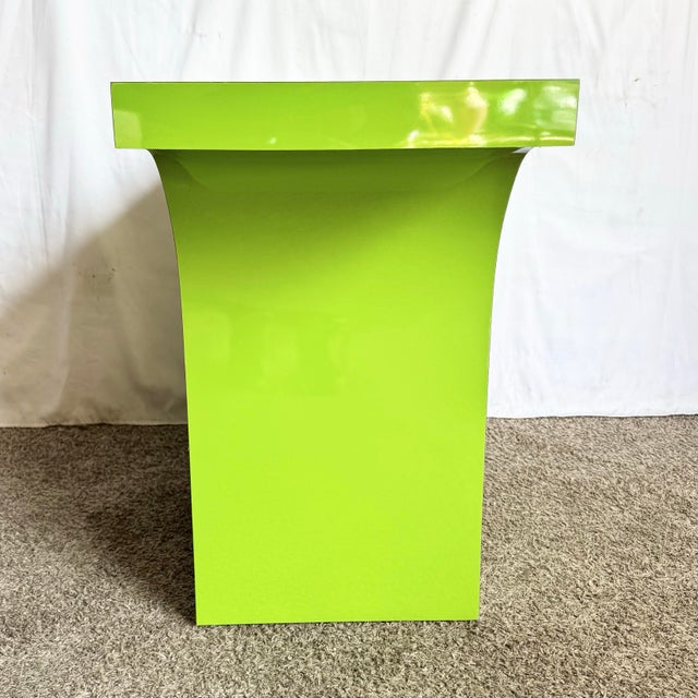 Postmodern Lime Green Lacquer Laminate Console Table For Sale - Image 4 of 6