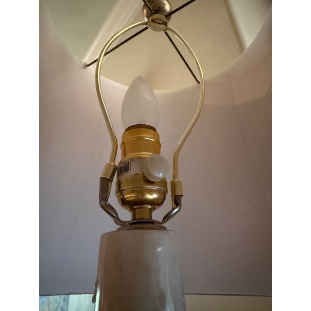 Classical Roman Dagmar Design Wrought Iron Floor Lamp With White-Gold Leaf, Custom Silk Shade For Sale - Image 3 of 8