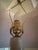 Classical Roman Dagmar Design Wrought Iron Floor Lamp With White-Gold Leaf, Custom Silk Shade For Sale - Image 3 of 8